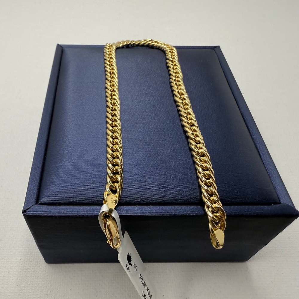 18K Genuine Gold Curb Link Chain Bracelet 8" (4.6mm) - Picture 2 of 14